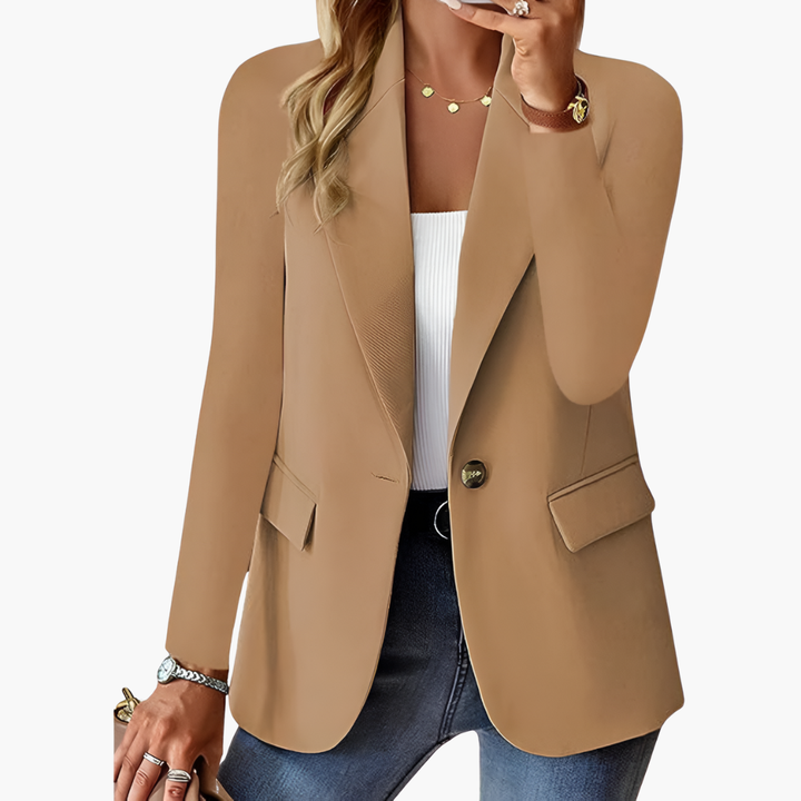 Women's Black Blazer for Versatile Style, Notched Lapel & Button Closure, Chic Tailored Fit for Work & Casual Outings 4
