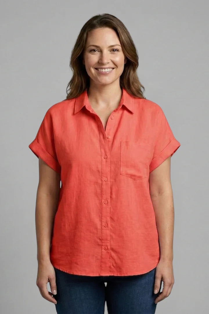 Women’s Blouse with Button Fastening and Short Sleeves 10