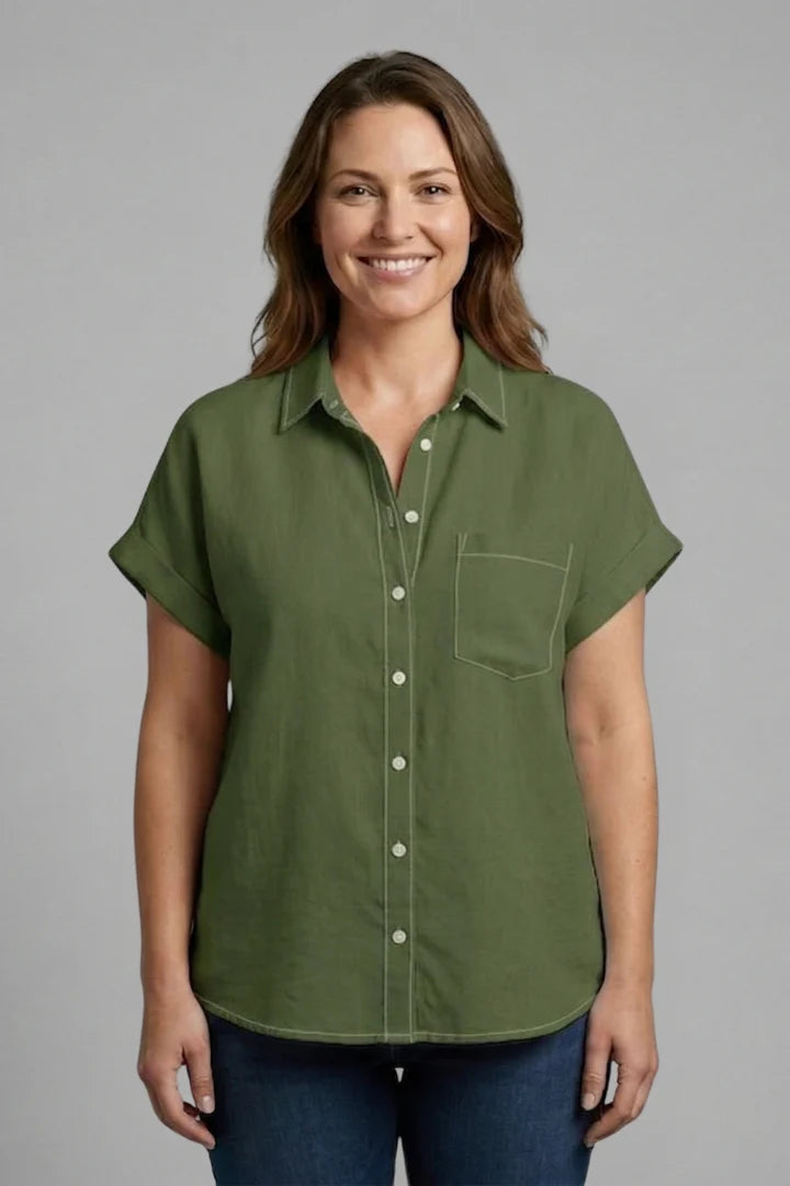 Women’s Blouse with Button Fastening and Short Sleeves 7
