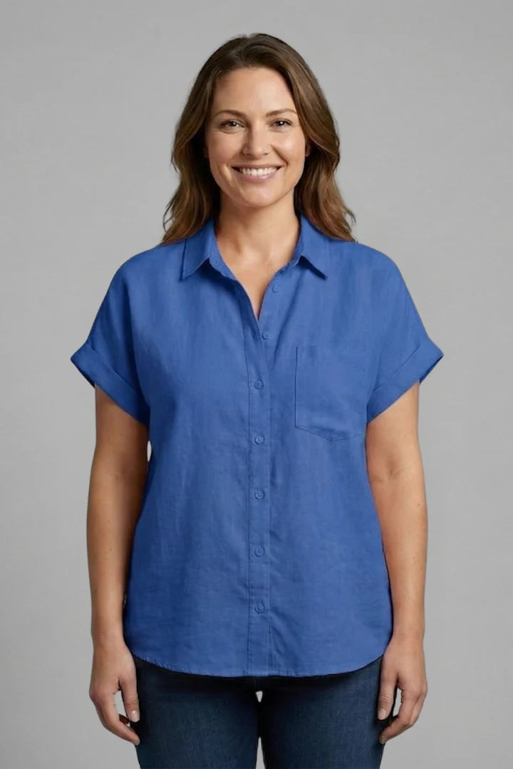 Women’s Blouse with Button Fastening and Short Sleeves 9