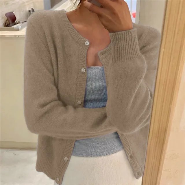 Women's Cropped Cardigan Sweater, Button Front, Relaxed Fit, Lightweight Knit for Layering and Everyday Style 4
