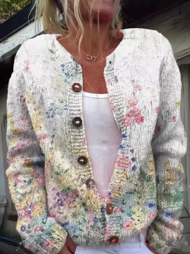 Women's Floral Embroidered Cardigan Sweater - Relaxed Fit Button-Front Long Cardigan for Versatile Layering 3