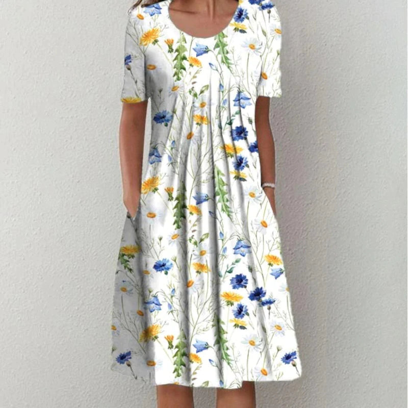 Women's Floral Midi Dress - Casual A-Line Summer Dress for Every Occasion 0