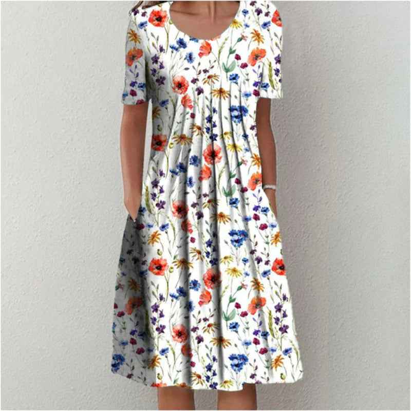 Women's Floral Midi Dress - Casual A-Line Summer Dress for Every Occasion 6