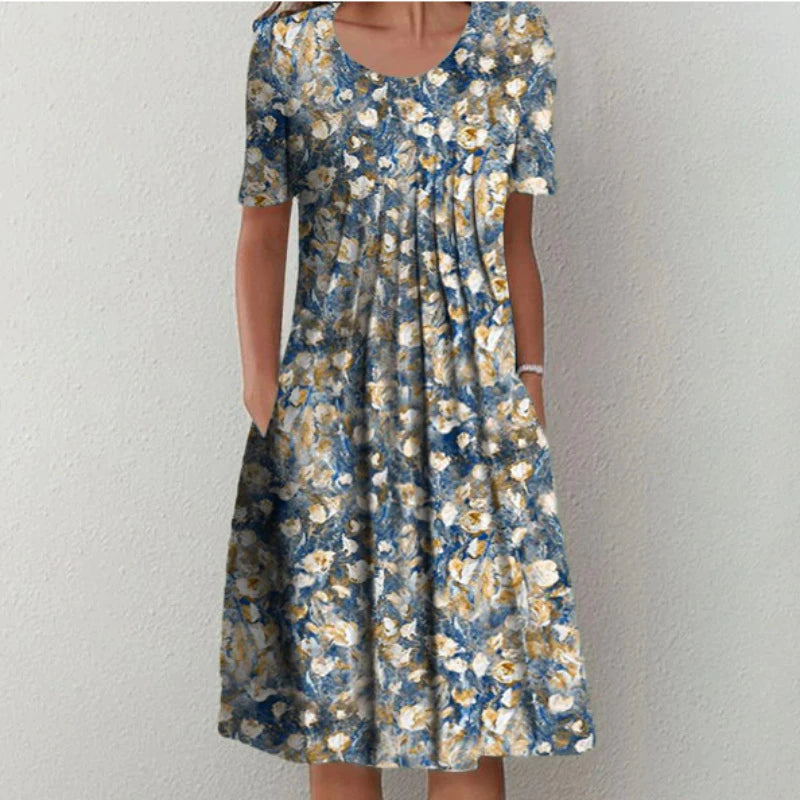 Women's Floral Midi Dress - Casual A-Line Summer Dress for Every Occasion 8