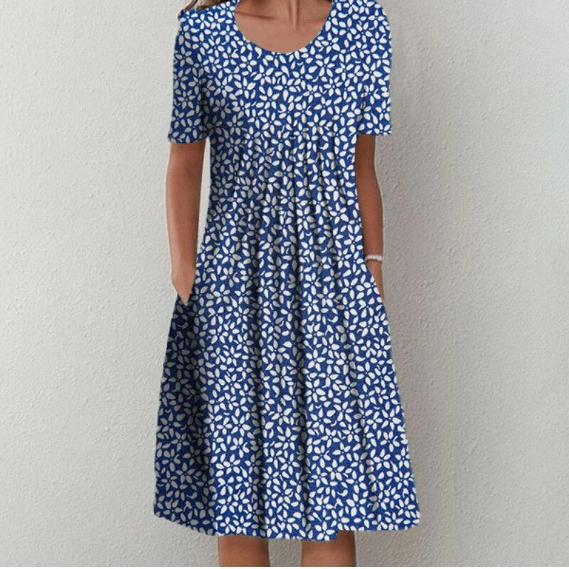 Women's Floral Midi Dress - Casual A-Line Summer Dress for Every Occasion 9