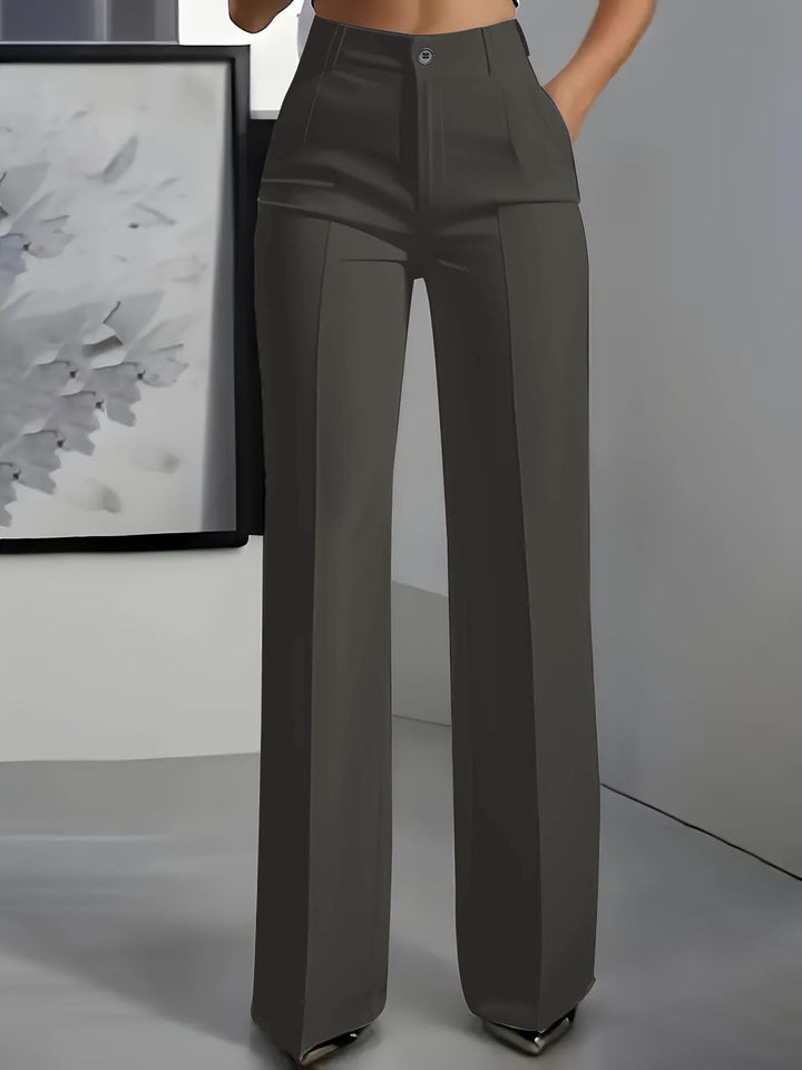 Women's High-Waisted Trousers with Elastic Waistband for Chic Style and Versatile Outfits 2