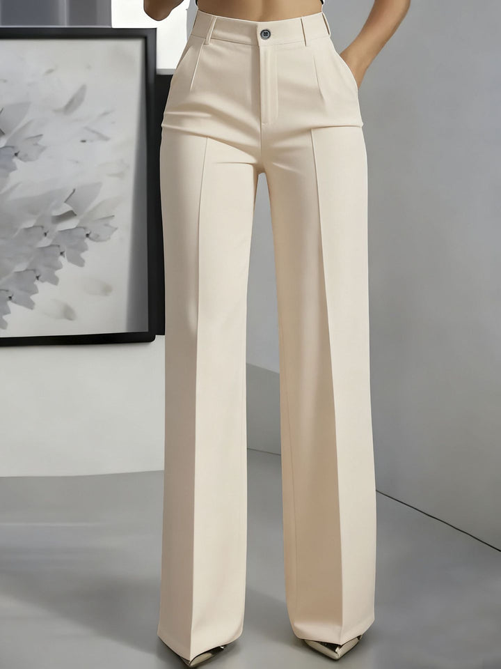 Women's High-Waisted Trousers with Elastic Waistband for Chic Style and Versatile Outfits 4