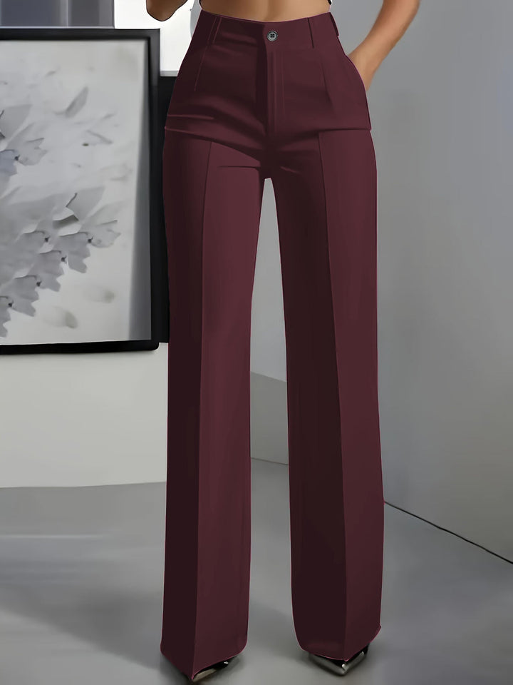 Women's High-Waisted Trousers with Elastic Waistband for Chic Style and Versatile Outfits 6