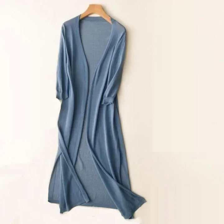 Women's Long Black Cardigan Sweater - Lightweight Open-Front Layering Piece for Effortless Style 2