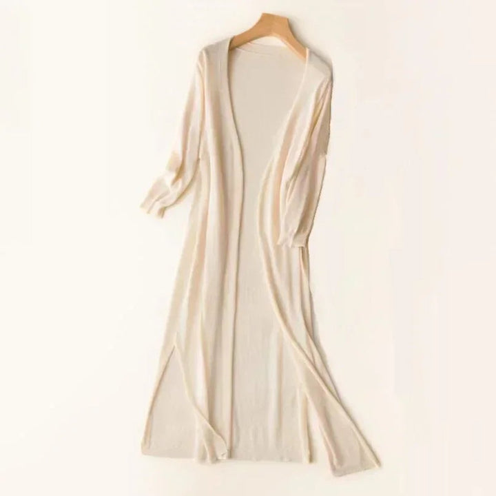Women's Long Black Cardigan Sweater - Lightweight Open-Front Layering Piece for Effortless Style 3