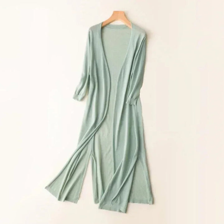 Women's Long Black Cardigan Sweater - Lightweight Open-Front Layering Piece for Effortless Style 5