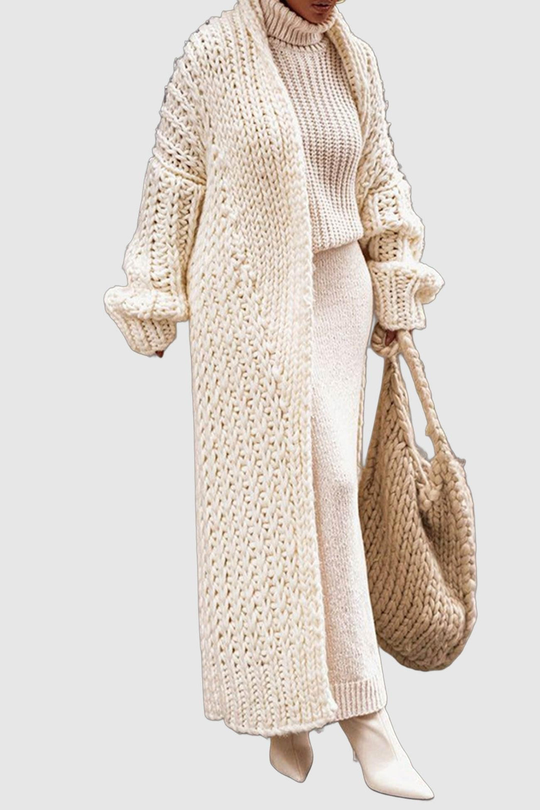 Women's Long Chunky Knit Cardigan Sweater, Oversized Open Front Cozy Layering for Fall & Winter 1