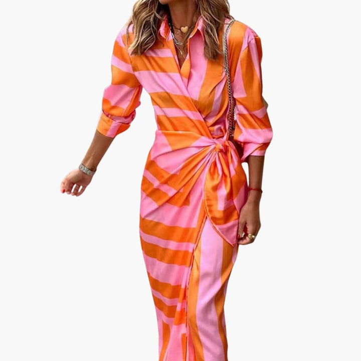 Women's Maxi Dress - Stylish Striped Summer Dress for Effortless Elegance 0