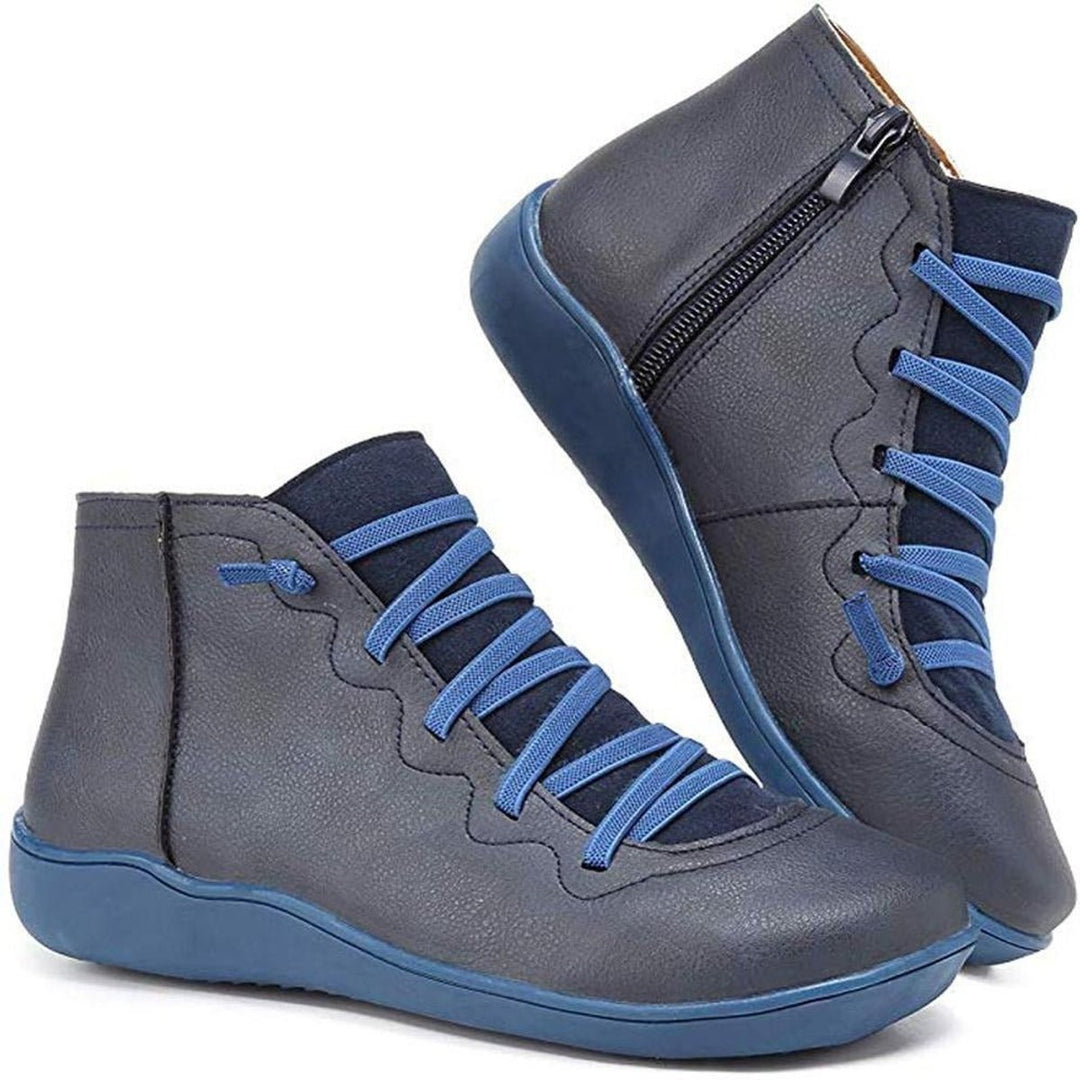 Women's Orthopedic Ankle Boots with Arch Support Lace-Up and Side Zipper 4