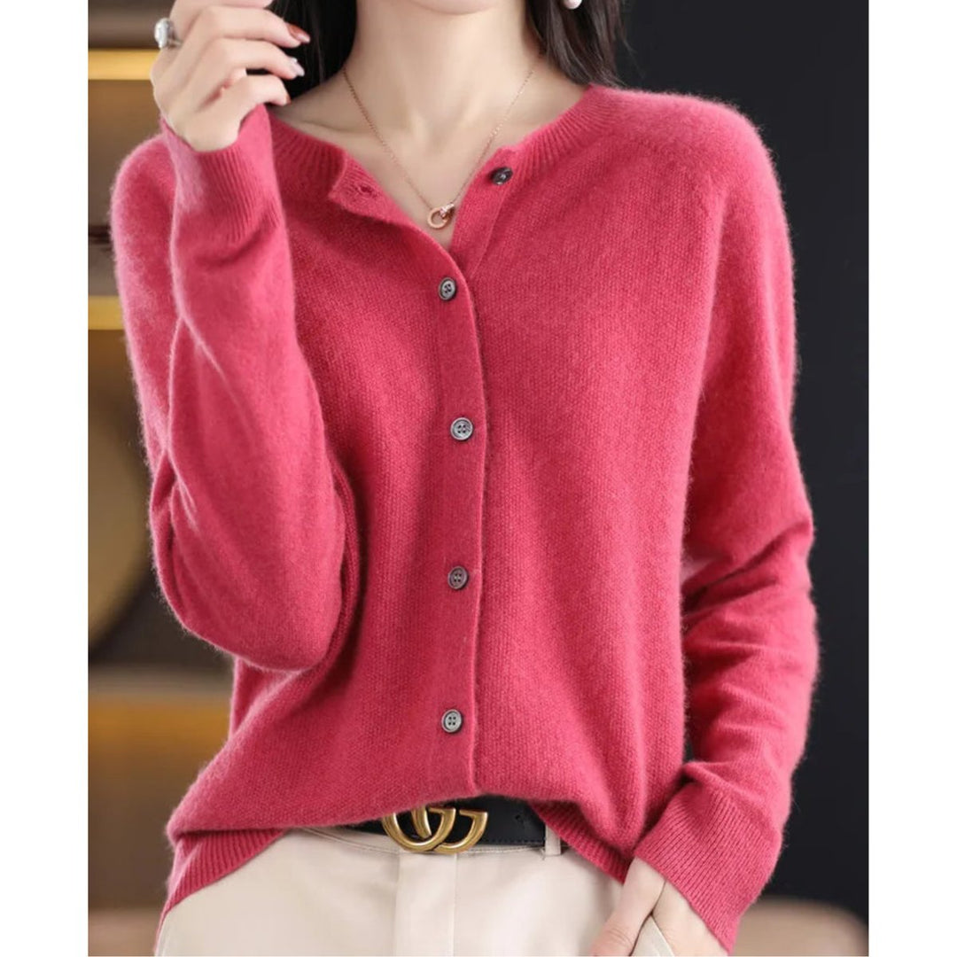 Women's Oversized Button-Front Knit Cardigan for Layering and Comfort 0