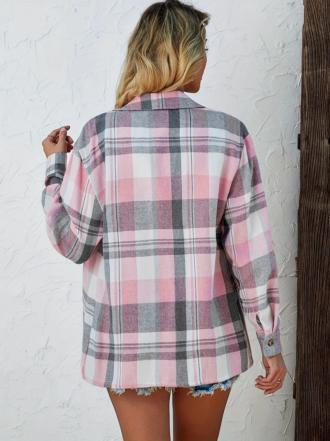 Women's Oversized Plaid Open-Front Cardigan Sweater for Casual Layering, Long Sleeve, Fall Fashion 5