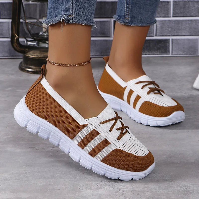 Women's Slip-On Sneakers, Breathable Knit Casual Footwear for Effortless Style and Comfort 1