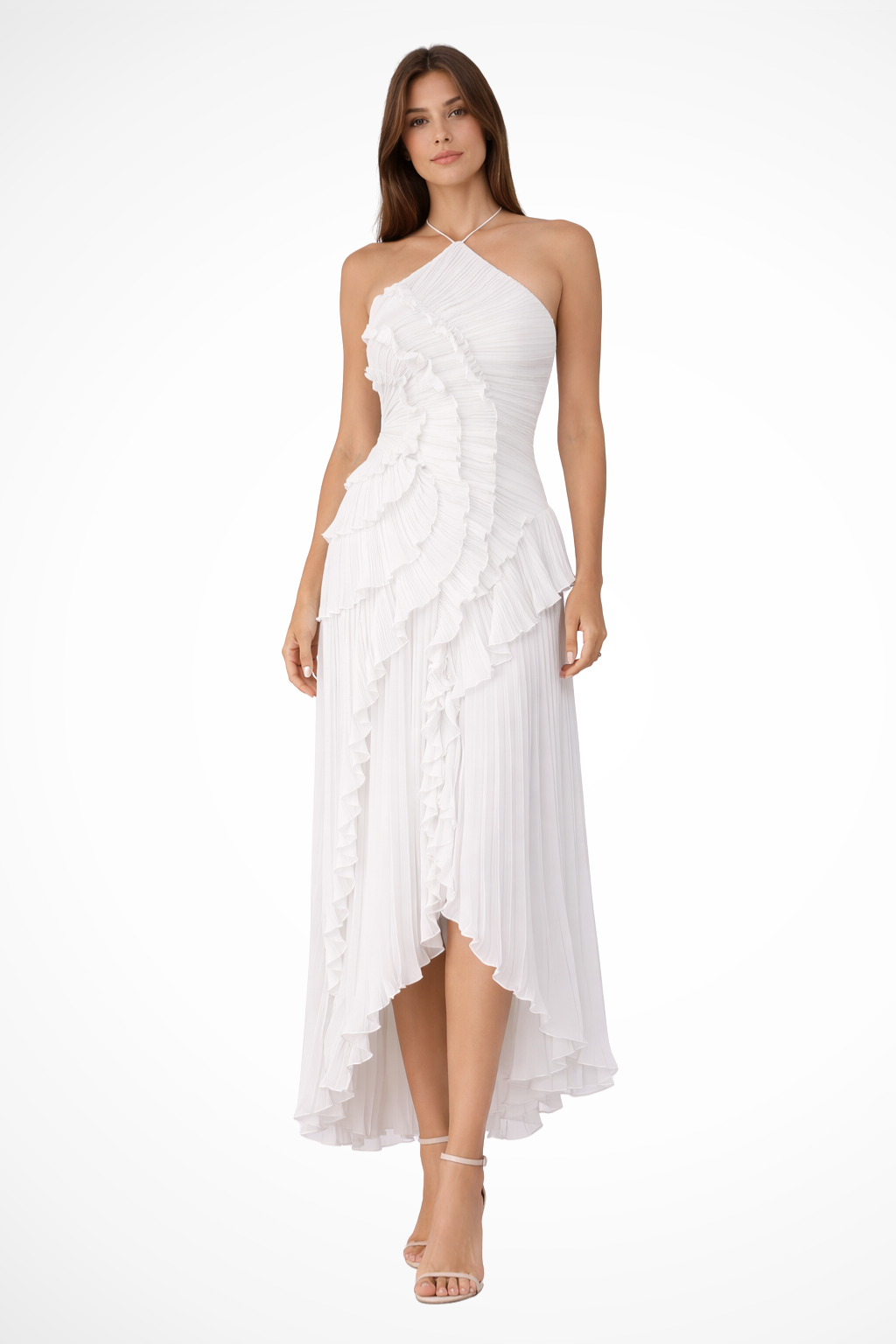 Women's Summer Maxi Dress with Halter Neck and Ruffles for Elegant Events 2