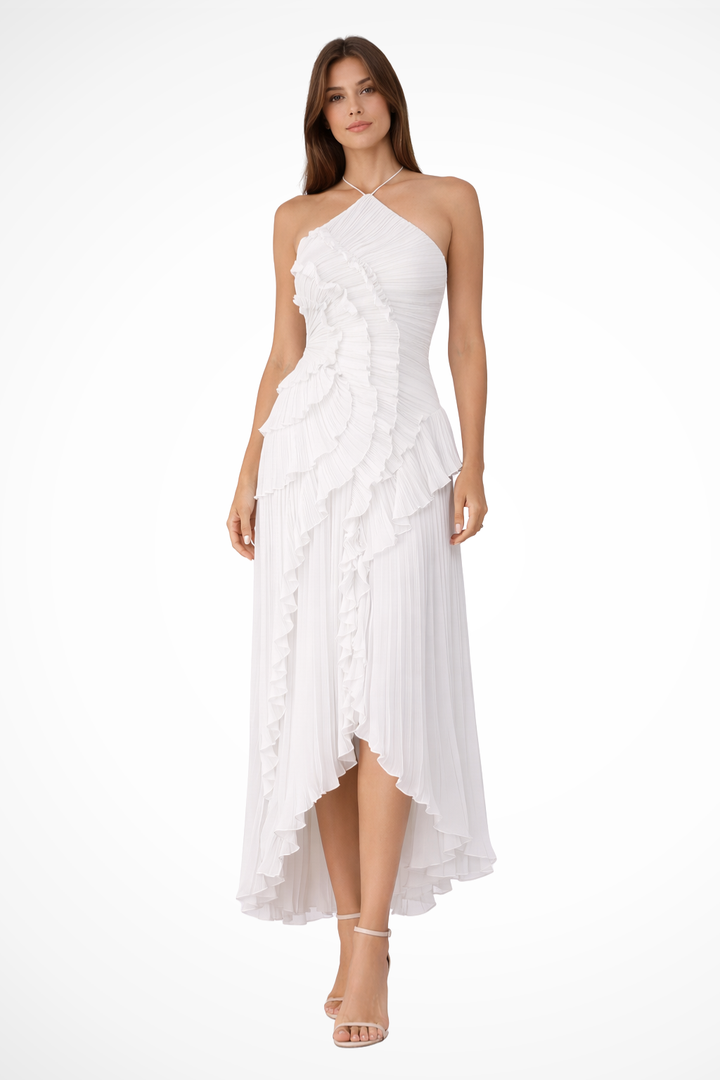Women's Summer Maxi Dress with Halter Neck and Ruffles for Elegant Events 2