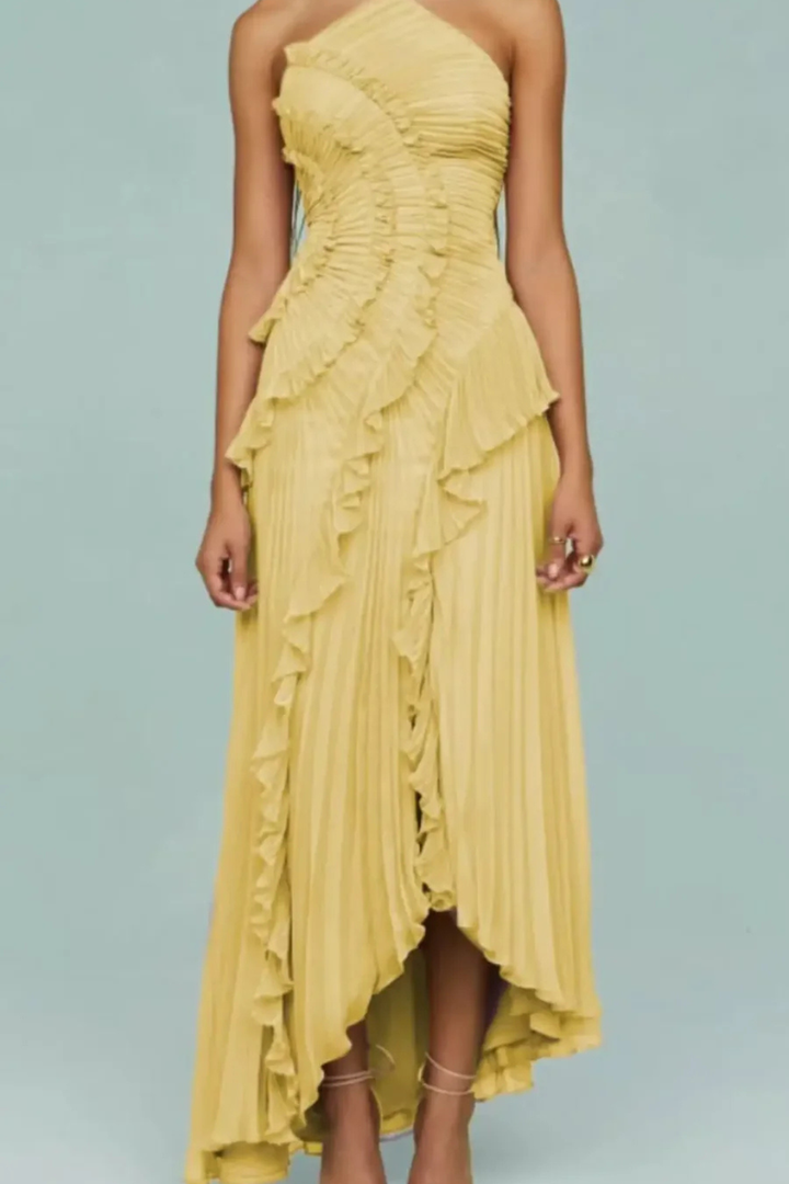 Women's Summer Maxi Dress with Halter Neck and Ruffles for Elegant Events 6