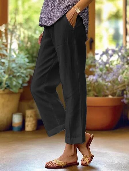 Women's Tapered Cropped Cuffed Pants for Smart-Casual Style, Lightweight and Breathable Design 3