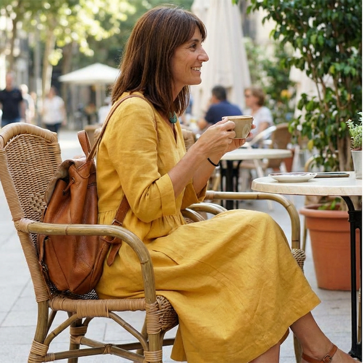 Women's V-Neck Midi Dress with Pockets - Casual Summer Dresses for Effortless Style 3