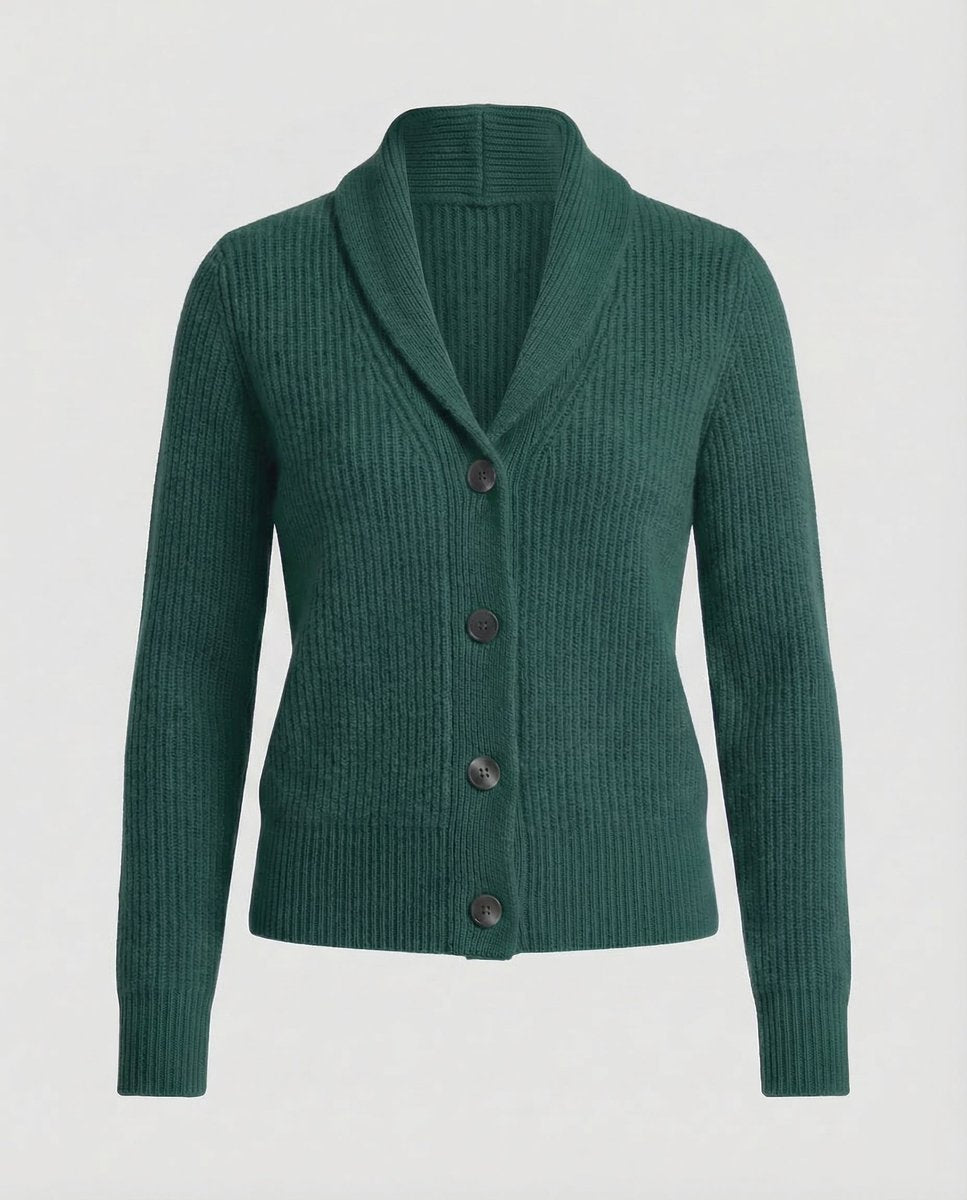 Women's White Cardigan Sweater with Button-Front and Tailored Lapel Collar for Office and Casual Wear 0