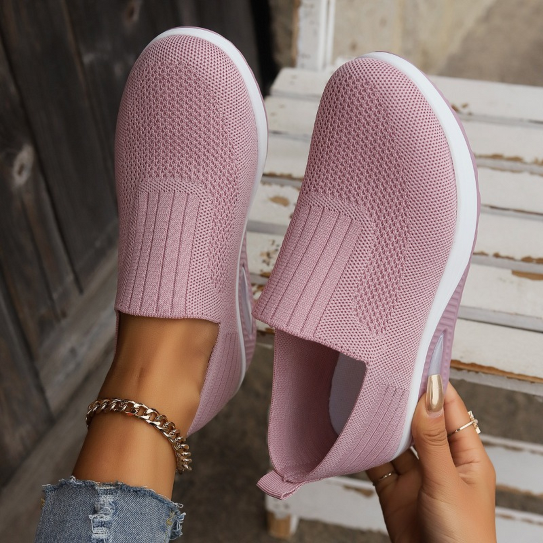 Women's White Slip-On Sneakers - Comfortable Casual Everyday Footwear 1