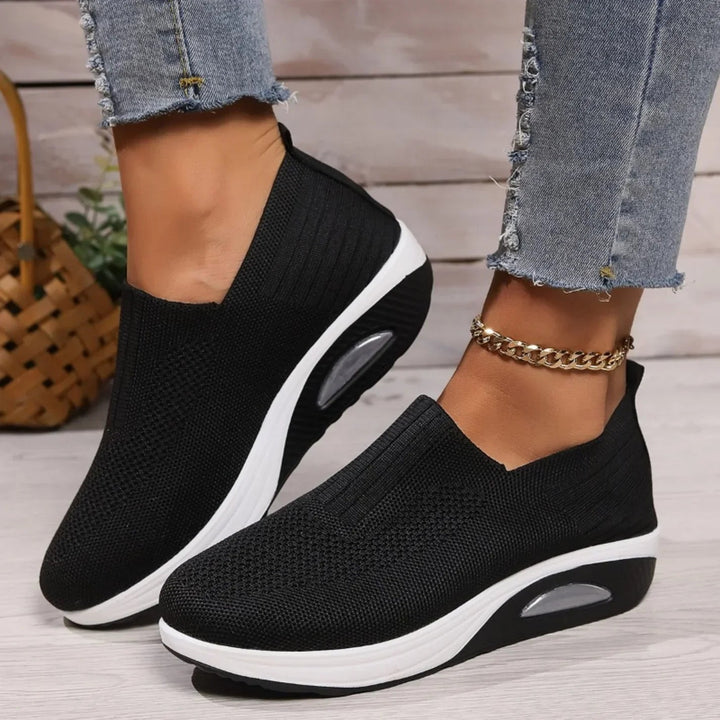Women's White Slip-On Sneakers - Comfortable Casual Everyday Footwear 2