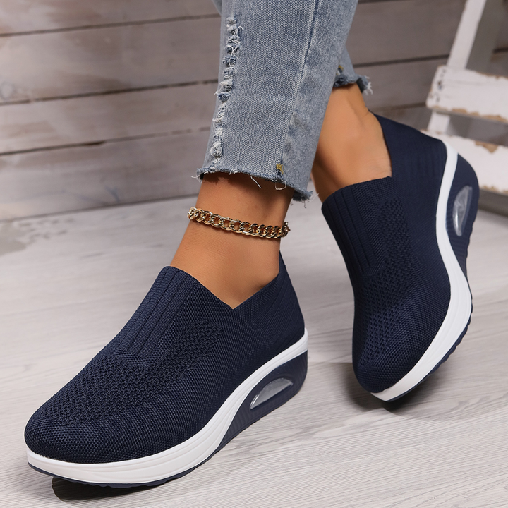 Women's White Slip-On Sneakers - Comfortable Casual Everyday Footwear 4