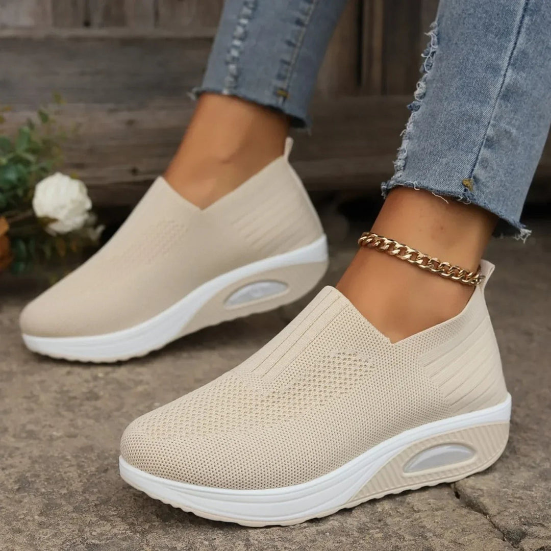 Women's White Slip-On Sneakers - Comfortable Casual Everyday Footwear 5