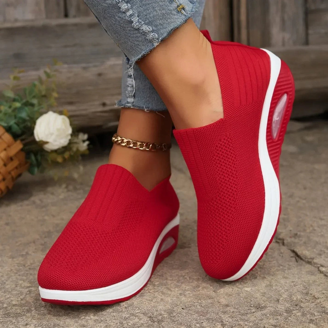 Women's White Slip-On Sneakers - Comfortable Casual Everyday Footwear 7