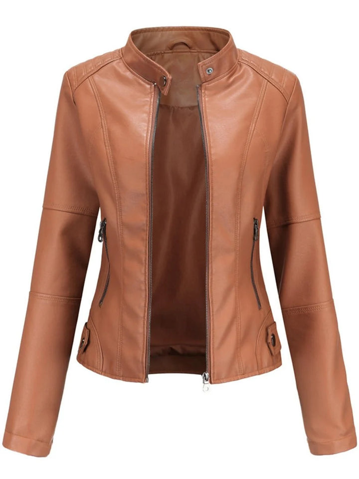 Women's biker jacket | Tailored cut & stand-up collar 1