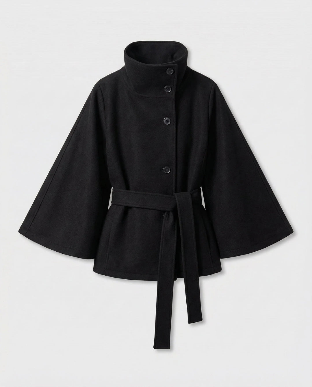 Women's cape jacket with belt 0
