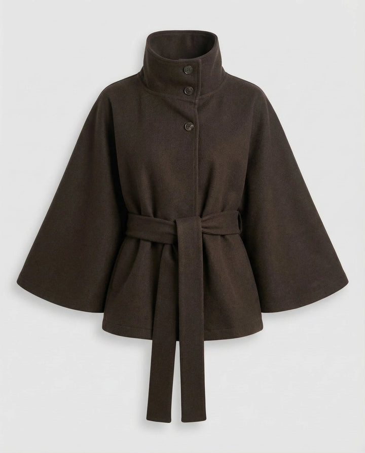 Women's cape jacket with belt 2