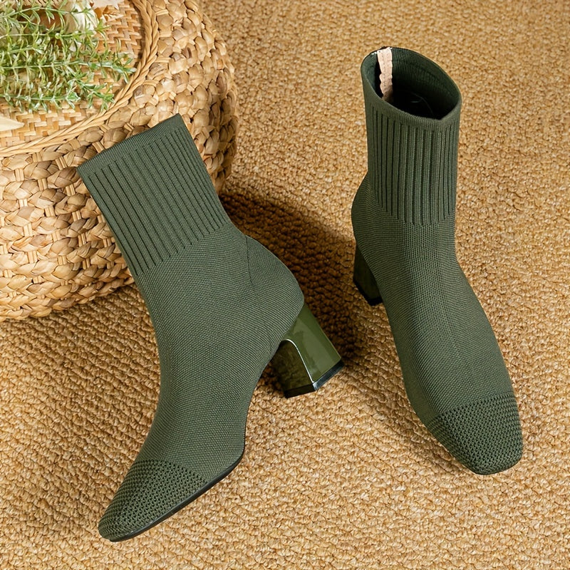 Women's knitted ankle boots | Block heel & Comfortable 1