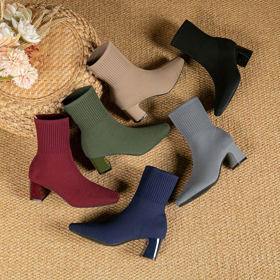 Women's knitted ankle boots | Block heel & Comfortable 2