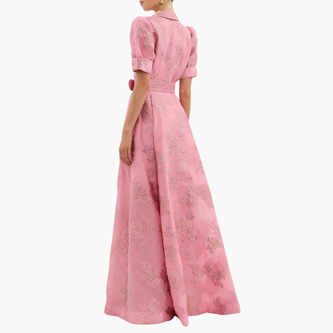 Womens Floral Dress with Puff Sleeves - Elegant Summer Dress for Wedding Guests and Special Events 3