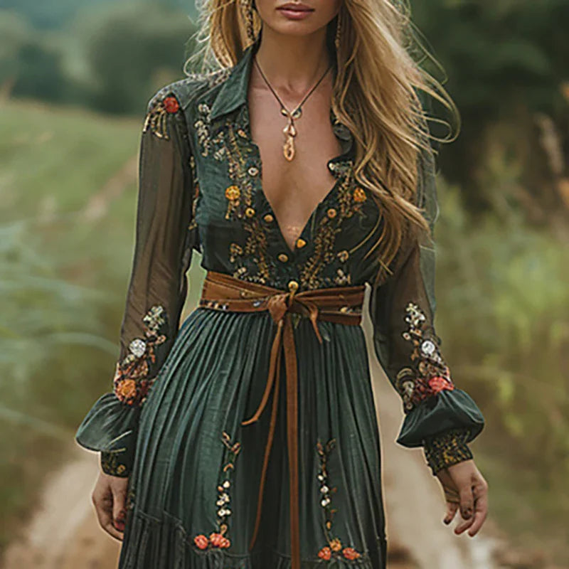 Womens Summer Dress - Bohemian Floral Maxi Dress for Effortless Style and Elegant Gatherings 1