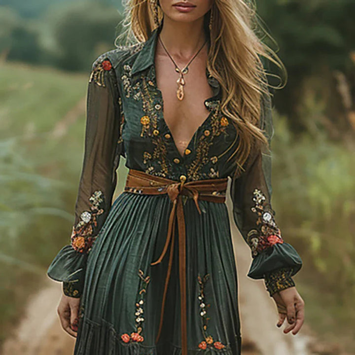 Womens Summer Dress - Bohemian Floral Maxi Dress for Effortless Style and Elegant Gatherings 1