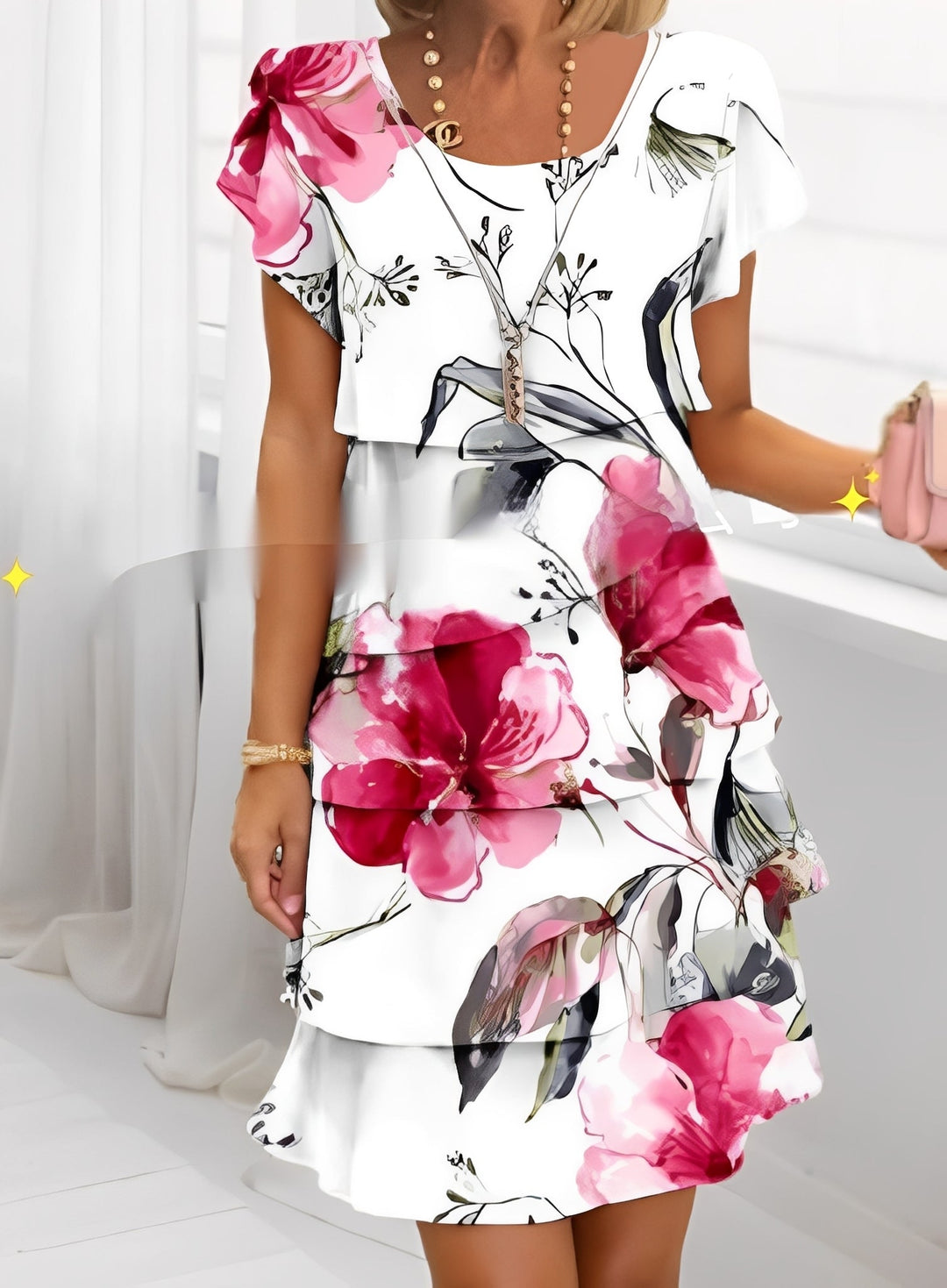 Womens Summer Dress - Elegant Ruffle Design for Timeless Style and Comfortable Fit 2