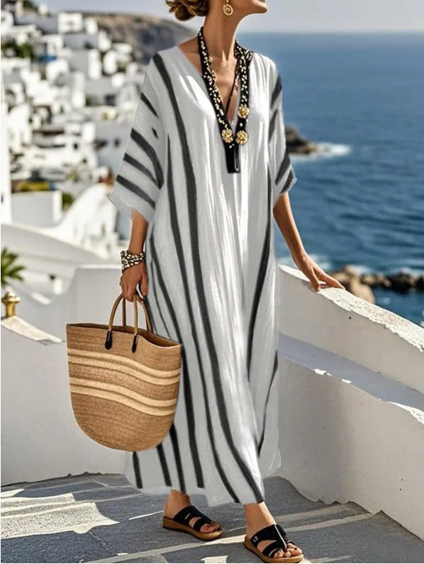 Womens Summer Dresses - Elegant Long Kaftan Dress for Effortless Style, Plus Size Available 4