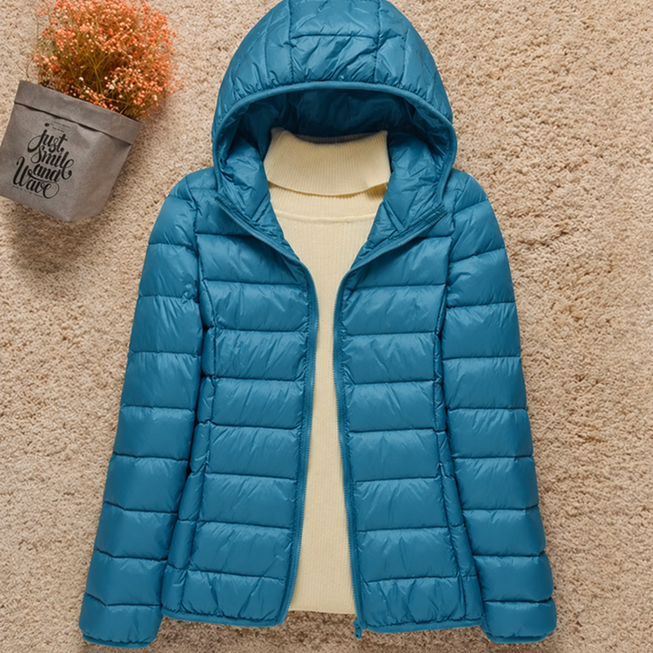 Elena Women's Ultralight Quilted Down Jacket with Hood